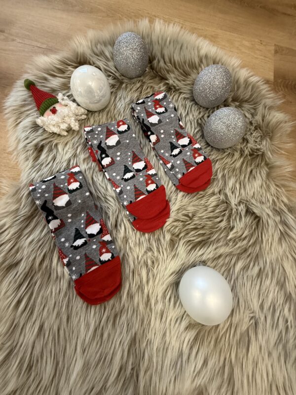 BOŽIČNI ŠKRAT nogavice sive